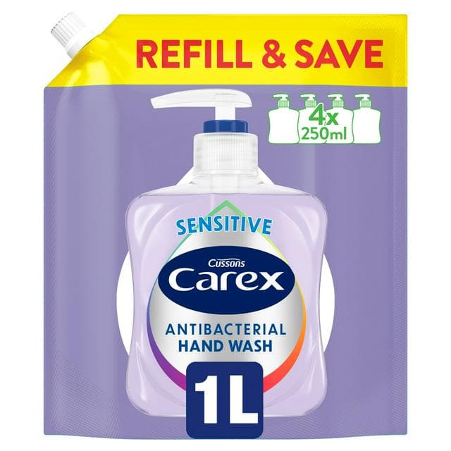 Carex 1L Sensitive Antibacterial Hand Wash Refill Pack - gallery image 1