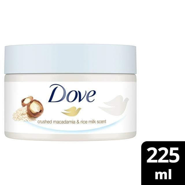 Dove Body Scrub Crushed Macadamia & Rice Milk 225ml - gallery image 1