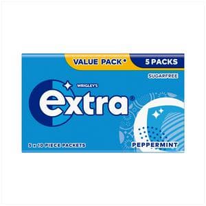 Extra Peppermint Sugarfree Chewing Gum Pieces Multipack 5x10