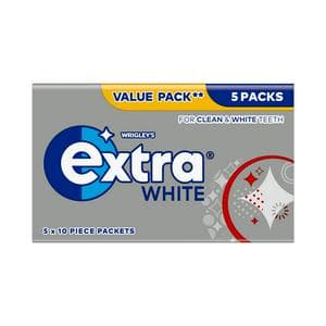 Wrigley's Extra White Sugarfree Chewing Gum Multipack 5 x 10