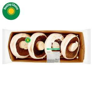 Sainsbury's White Large Flat Vitamin D Mushrooms 250g