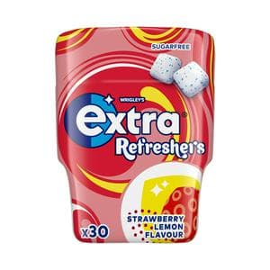 Extra Refreshers Strawberry Lemon Sugarfree Chewing Gum Bottle x30