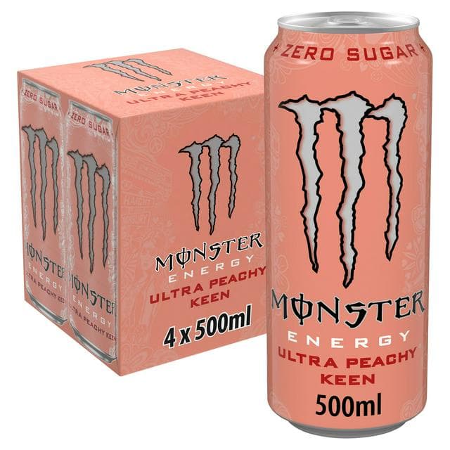 Monster Energy Drink Ultra Peachy Keen Zero Sugar 4x500ml - gallery image 1