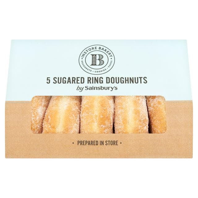 Sainsbury's Sugared Ring Doughnuts x5 - gallery image 1