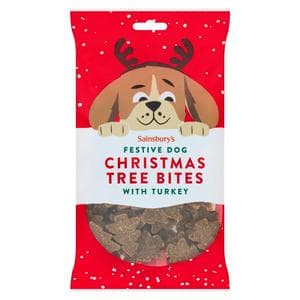 Sainsbury's 135g Christmas Tree Festive Dog Bites with Turkey