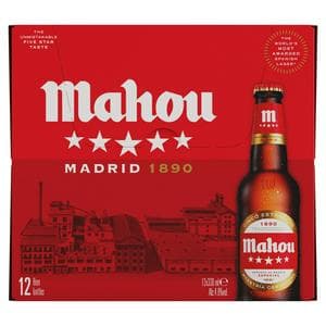 Mahou 12 x 330ml Lager Beer Bottles