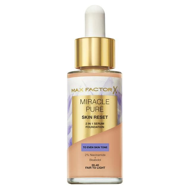 Max Factor Miracle Pure 2in1 Skin Reset Serum Foundation 30-40 Fair To Light 30ml - gallery image 1