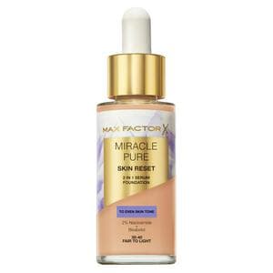 Max Factor Miracle Pure 2in1 Skin Reset Serum Foundation 30-40 Fair To Light 30ml