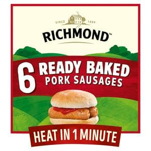 Richmond Ready Baked Pork Sausages x6 264g