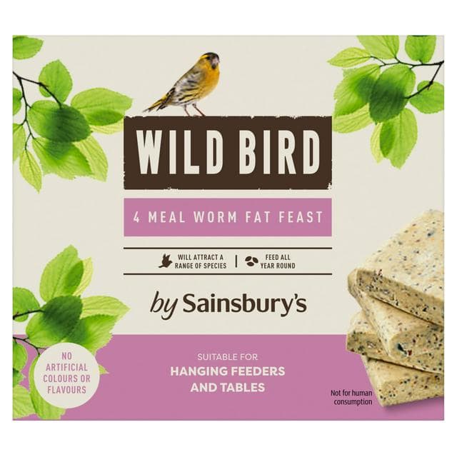 Sainsbury's Wild Bird Meal Worm Fat Feast x4 1.12kg - gallery image 1