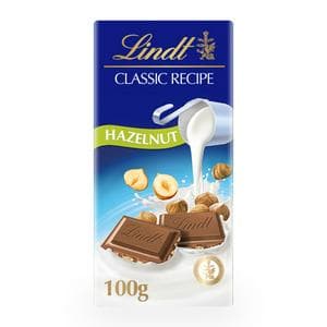 Lindt Classic Recipe Milk Hazelnut Chocolate Bar 100g