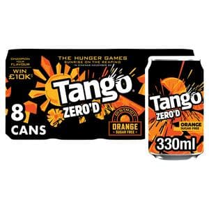 Tango 8 x 330ml Zero'd Orange Sugar Free Soft Drink Cans