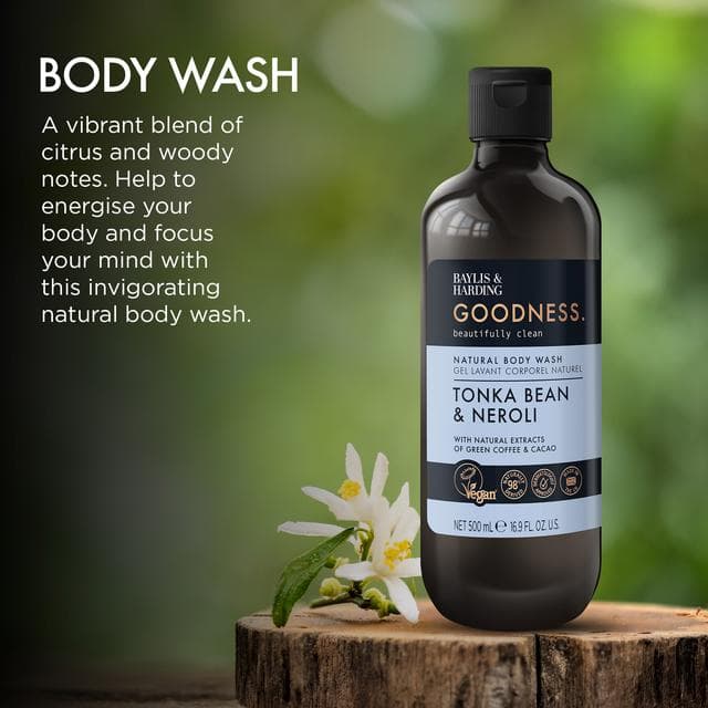 Baylis & Harding Goodness Tonka Bean & Neroli Natural Body Wash 500ml - gallery image 3