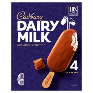 Cadbury Dairy Milk Ice Cream 4x90ml