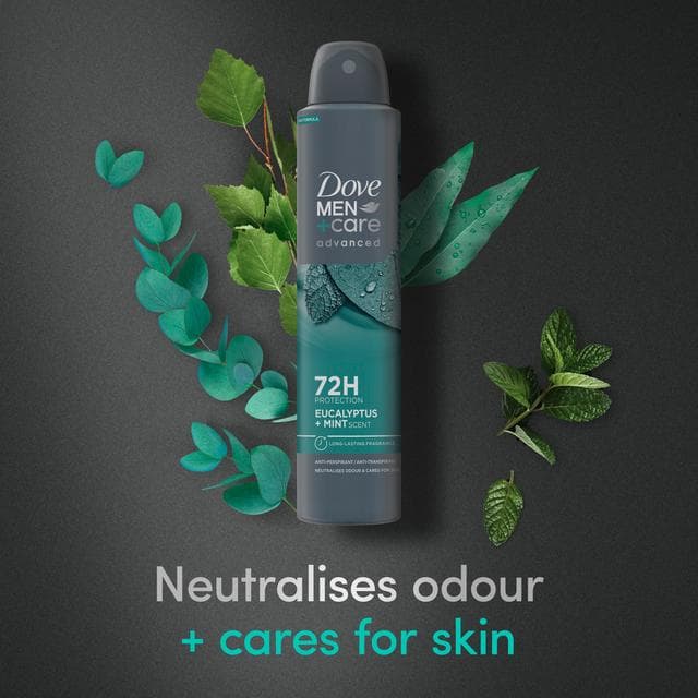 Dove Men+Care Advanced Antiperspirant Aerosol Eucalyptus + Mint 200ml - gallery image 3