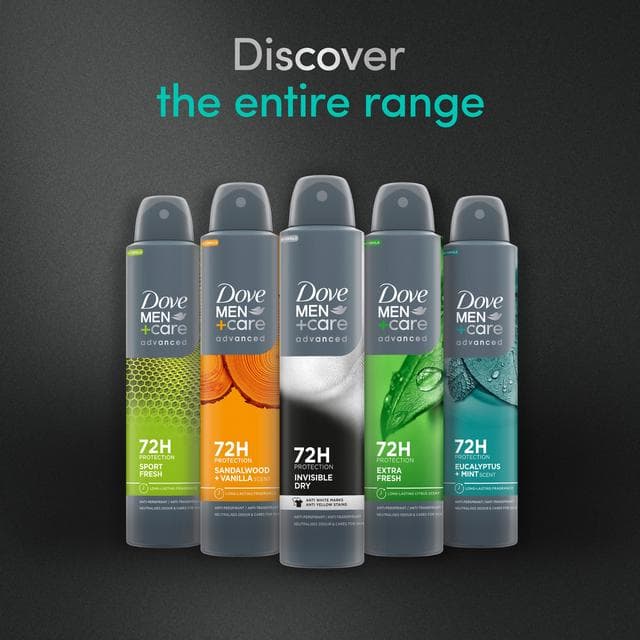 Dove Men+Care Advanced Antiperspirant Aerosol Eucalyptus + Mint 200ml - gallery image 5