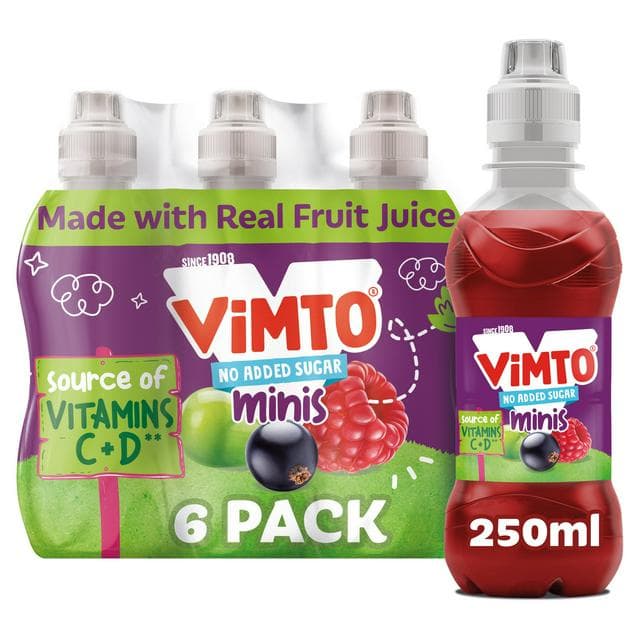 Vimto Original No Added Sugar Real Fruit Still Kid's Juice Drinks 6x250ml - gallery image 1
