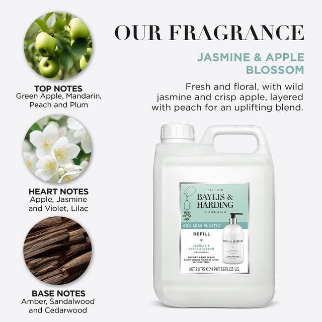 Baylis & Harding Jasmine Apple Blossom Antibacterial Hand Wash 2L - gallery image 2