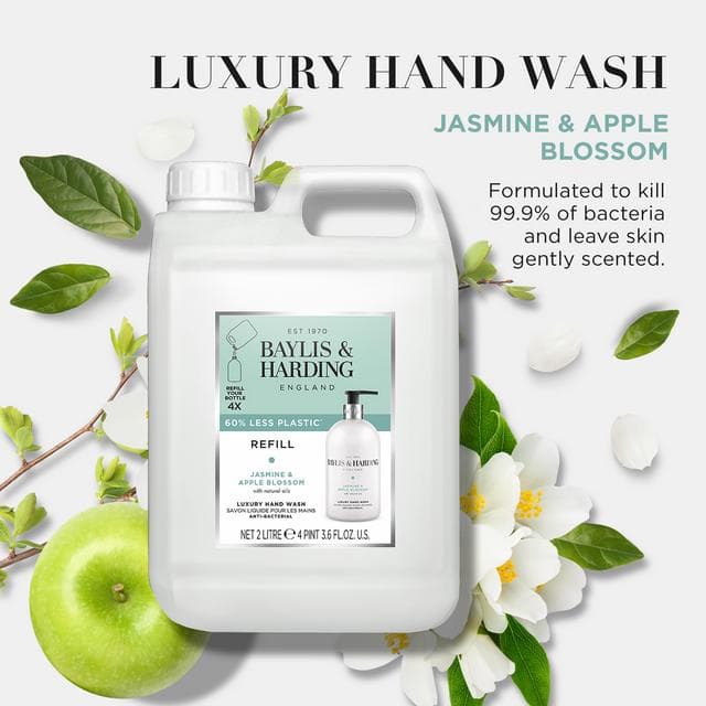 Baylis & Harding Jasmine Apple Blossom Antibacterial Hand Wash 2L - gallery image 3