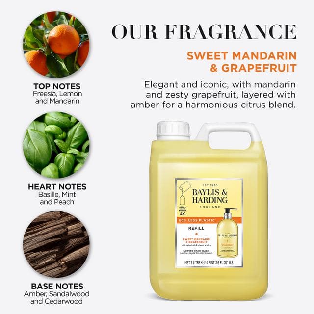 Baylis & Harding Sweet Mandarin Grapefruit Hand Wash 2L - gallery image 2
