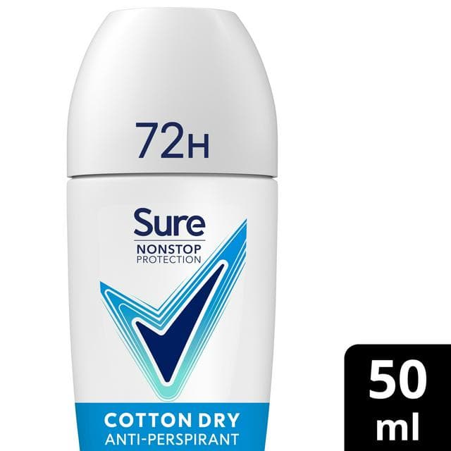 Sure Women Antiperspirant Deodorant Roll On Nonstop Cotton Dry 50ml - gallery image 1