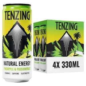 Tenzing 4 x 330ml Pineapple & Passionfruit Natural Energy Drink