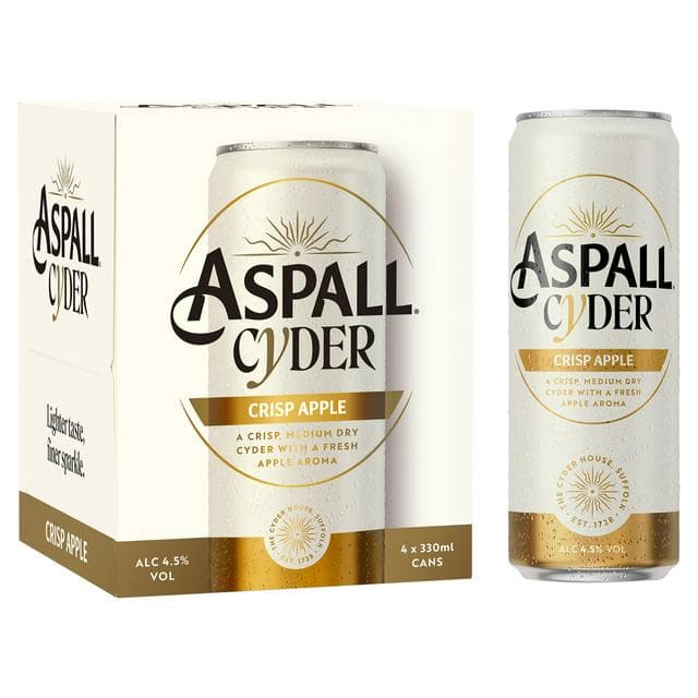 Aspall Crisp Apple Premium Cyder Can 4x330ml - gallery image 1