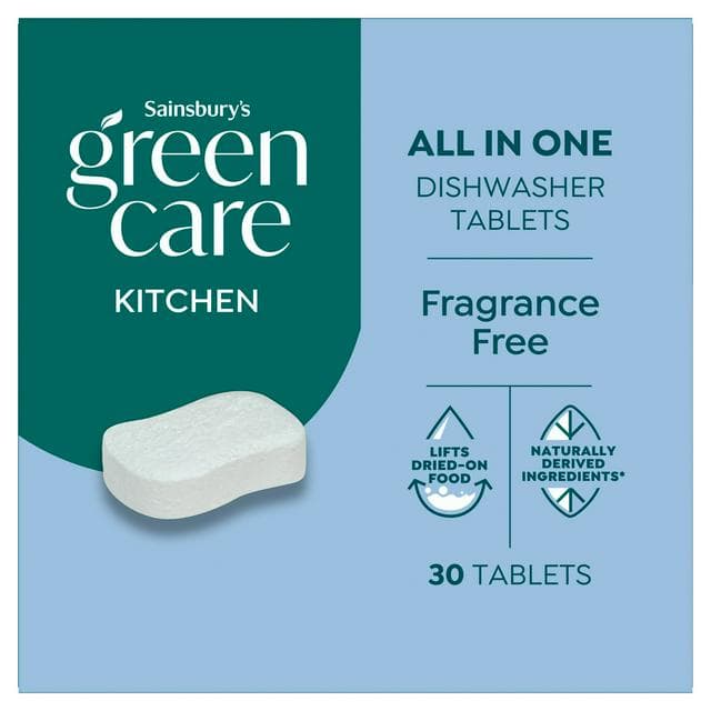 Sainsbury's Greencare Kitchen All in One Dishwasher Tablets 300g - gallery image 1