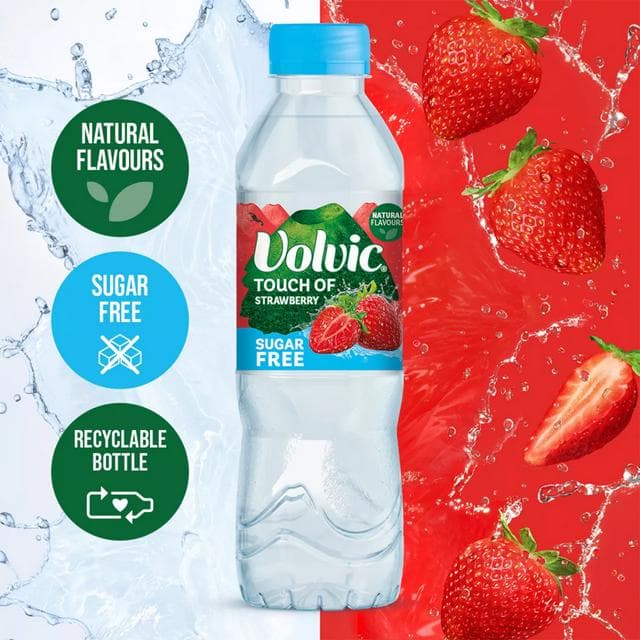 Volvic Touch of Fruit Sugar Free Strawberry Flavoured Water 6x500ml - gallery image 2
