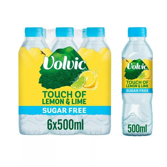 Volvic Touch of Fruit Sugar Free Lemon & Lime Flavoured Water 6x500ml - gallery image 1