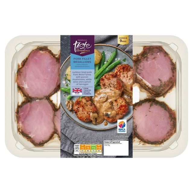 Sainsbury's Ready to Cook British Pork Fillet Medallions with a Creamy Mushroom Sauce, Taste the Difference 450g - gallery image 1
