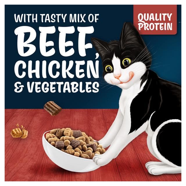Felix Doubly Delicious Beef Chicken & Vegetables Dry Cat Food 2kg - gallery image 2