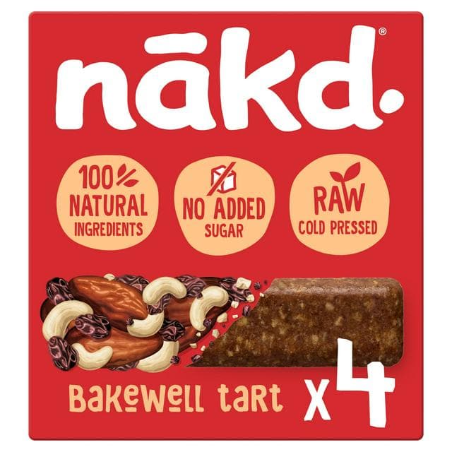 Nakd Bakewell Tart Raw Fruit & Nut Bar 4x35g - gallery image 1