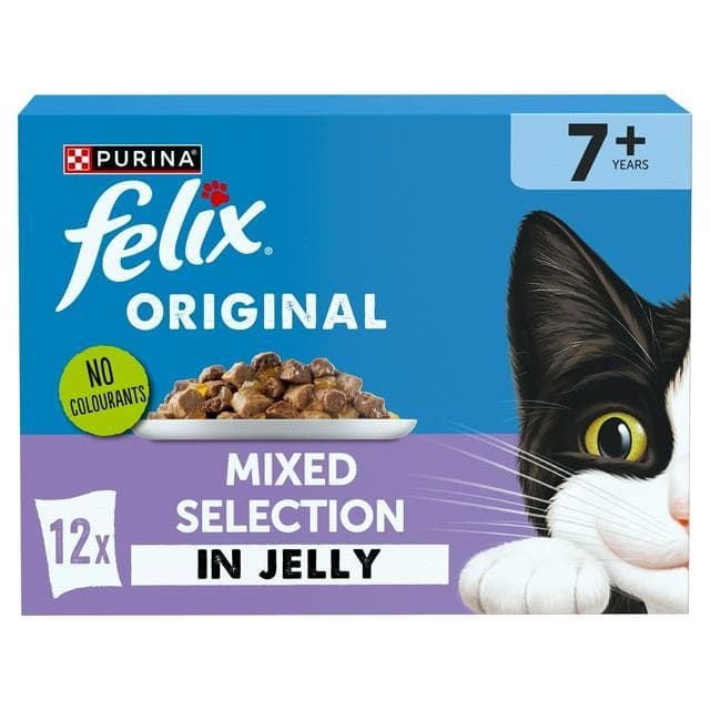 Felix Original Senior 7+ Mixed Selection in Jelly Wet Cat Food 12 x 85g - gallery image 1