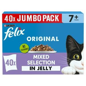 Felix Original Senior 7+ Mixed Selection in Jelly Wet Cat Food 40 x 85g