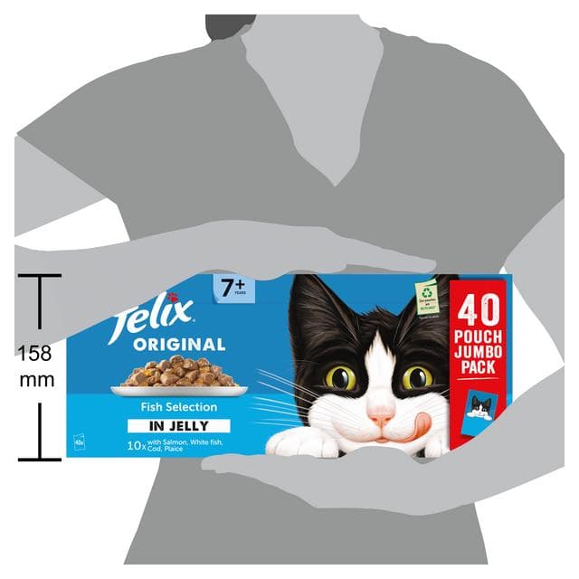 Felix Original Senior 7+ Fish Selection in Jelly Wet Cat Food 40 x 85g - gallery image 4
