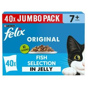 Felix Original Senior 7+ Fish Selection in Jelly Wet Cat Food 40 x 85g