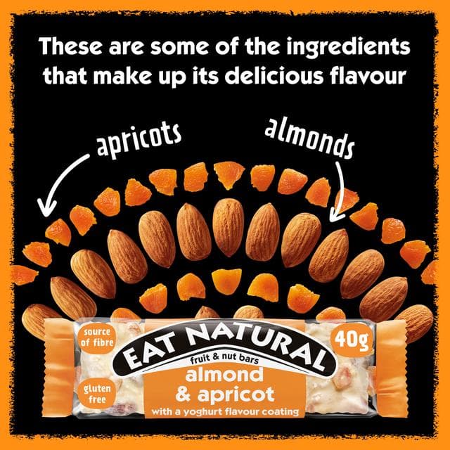 Eat Natural Almond Apricot with a Yoghurt Coating Fruit & Nut Cereal Bars 3x40g - gallery image 3