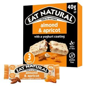 Eat Natural Almond Apricot with a Yoghurt Coating Fruit & Nut Cereal Bars 3x40g