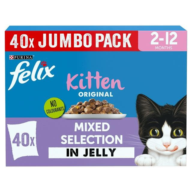 Felix Original Kitten Mixed Selection in Jelly Wet Cat Food 40 x 85g - gallery image 1