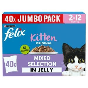 Felix Original Kitten Mixed Selection in Jelly Wet Cat Food 40 x 85g