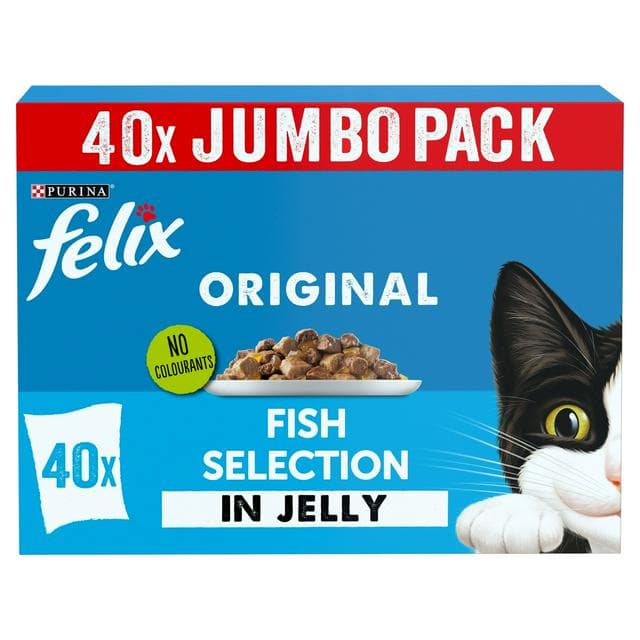 Felix Original Fish Selection in Jelly Wet Cat Food 40 x 85g - gallery image 1