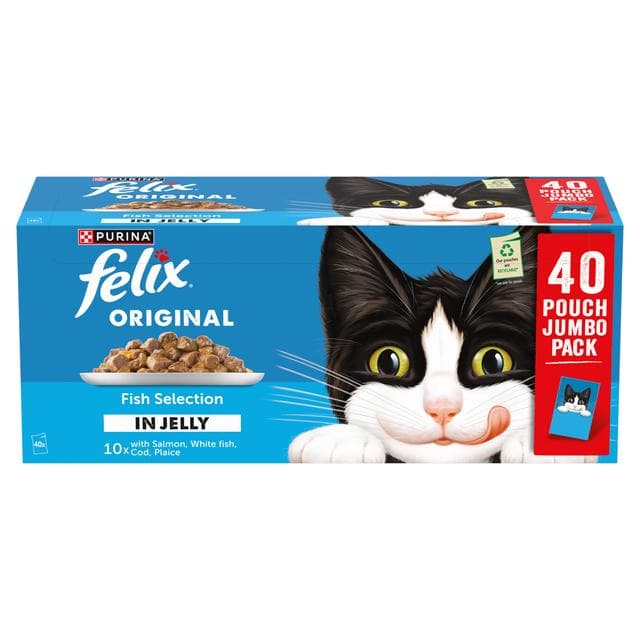 Felix Original Fish Selection in Jelly Wet Cat Food 40 x 85g - gallery image 2