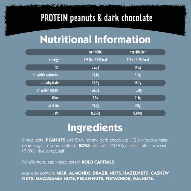 Eat Natural Protein Peanuts Dark Chocolate Fruit & Nut Cereal Bars 3x40g - gallery image 6