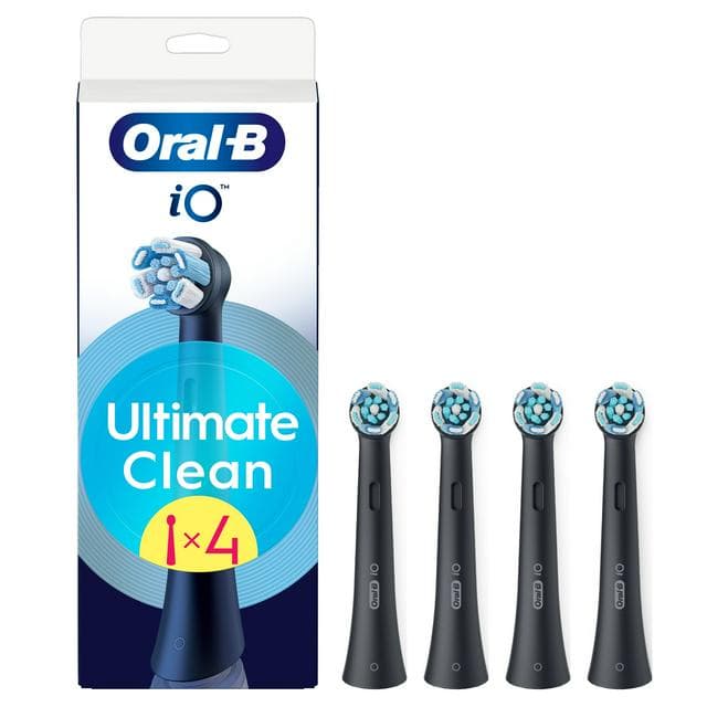 Oral-B iO Ultimate Clean Black Electric Toothbrush Heads x4 - gallery image 1