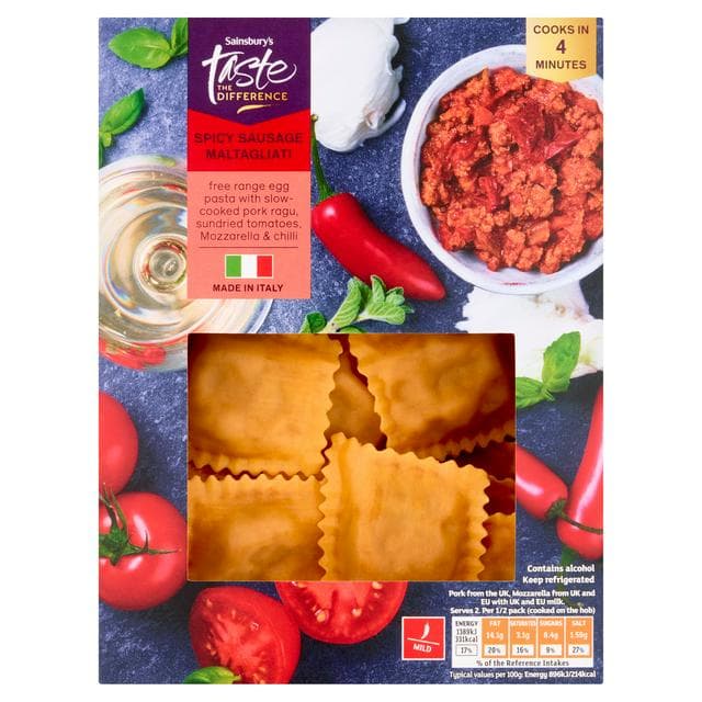 Sainsbury's Spicy Sausage Maltagliati, Taste the Difference 250g - gallery image 1