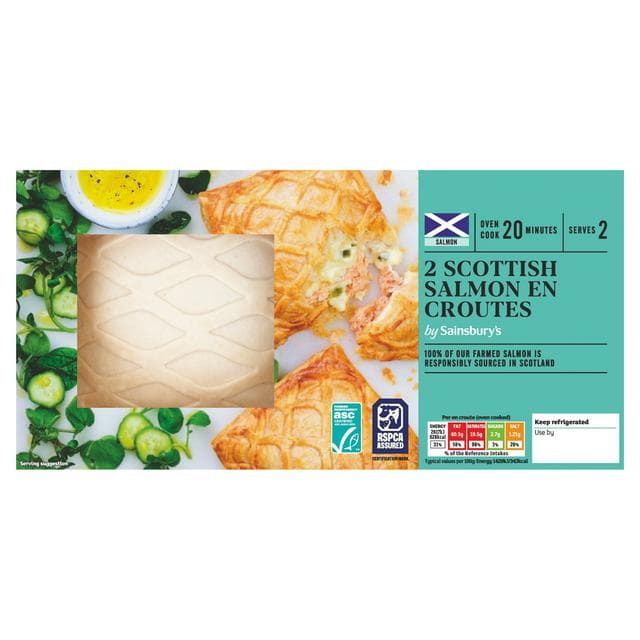 Sainsbury's 2 x Scottish Salmon En Croutes 380g - gallery image 1
