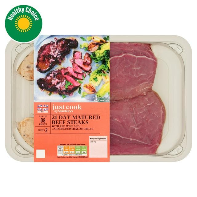 Sainsbury's Ready to Cook British Beef Steaks with Red Wine & Caramelised Shallot Butter x2 300g - gallery image 1