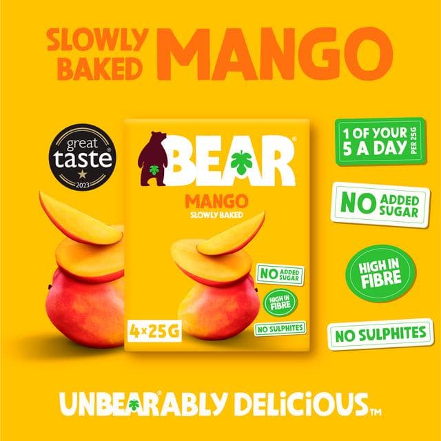 BEAR Fruit Dried Mango 4x25g - gallery image 3