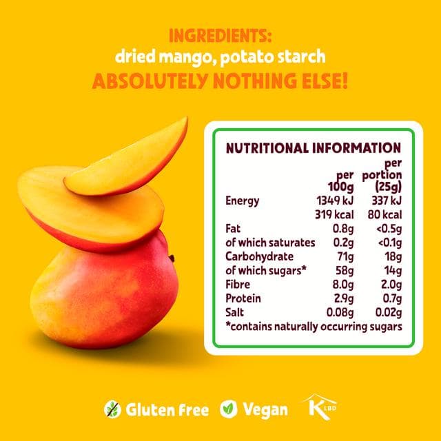 BEAR Fruit Dried Mango 4x25g - gallery image 4